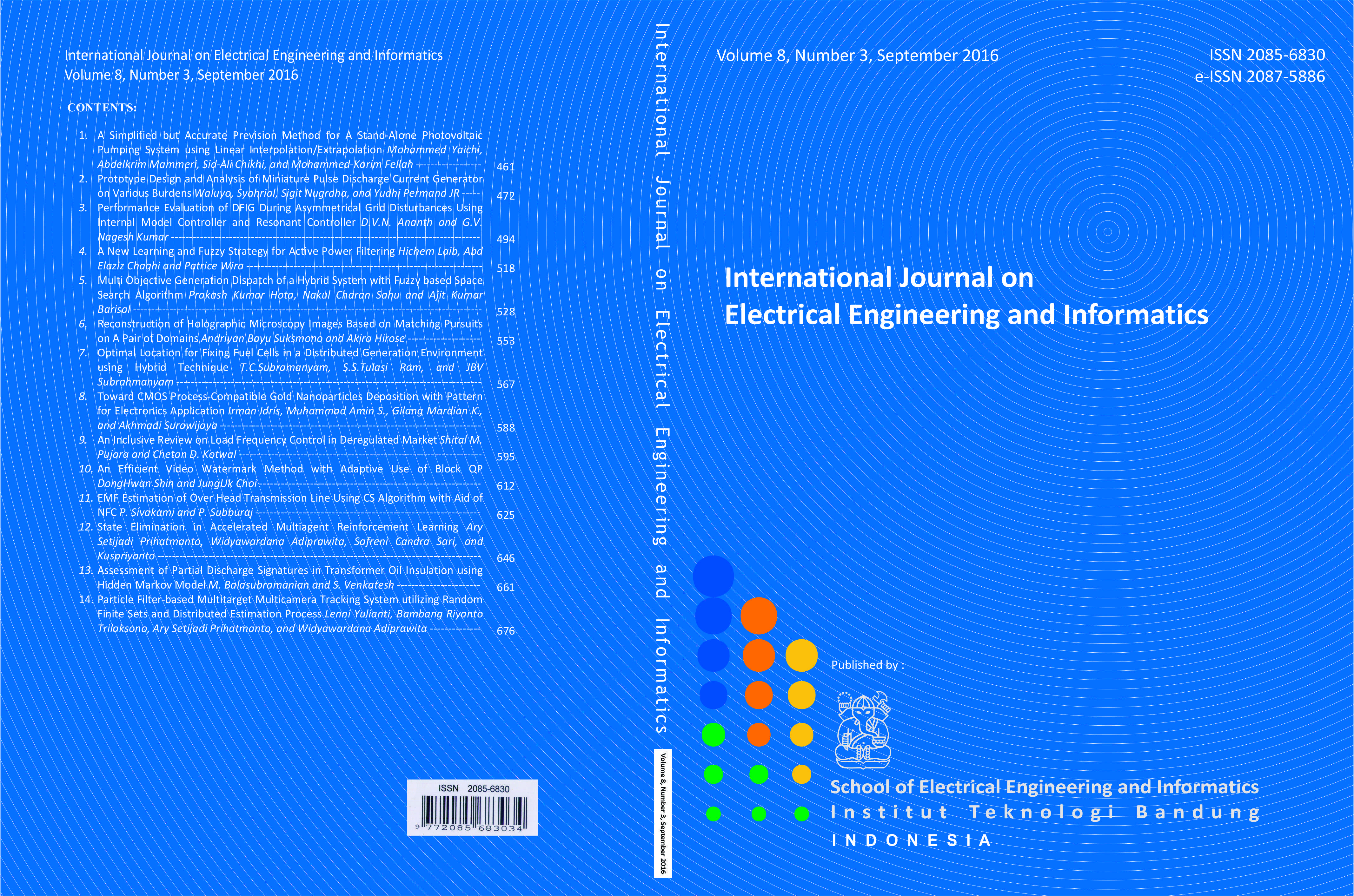 Journal cover Vol. 8 No. 3 September 2016
